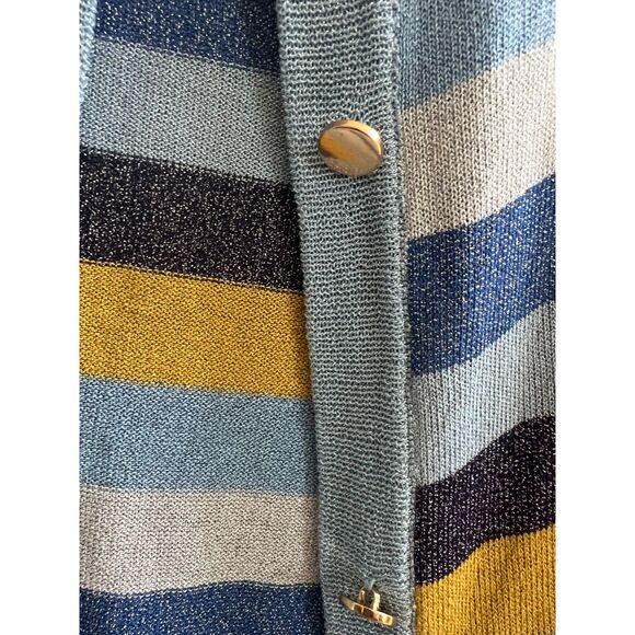 Low Price! NÜMPH Striped Cardigan Sweater Size Medium - Picture 4 of 5